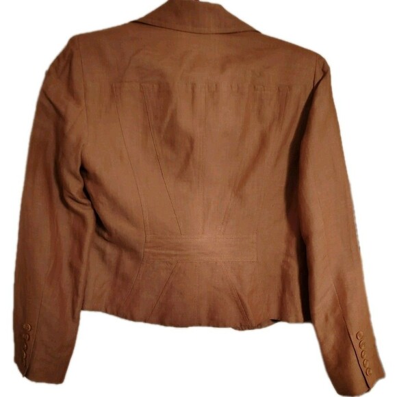 Bandolino Jacket Size 8 Linen/Rayon Light Brown 1 Button Closure - Picture 7 of 9